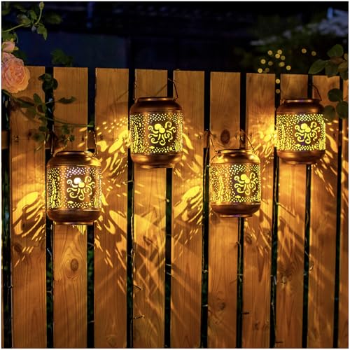 Octopus Solar Lanterns Outdoor Waterproof,Hanging Solar Lights Octopus Gifts for Women Men Metal LED Decorative Light for Yard,Patio,Lawn,Tabletop,Pathway,Landscape,Garden Decor - style: Octopus