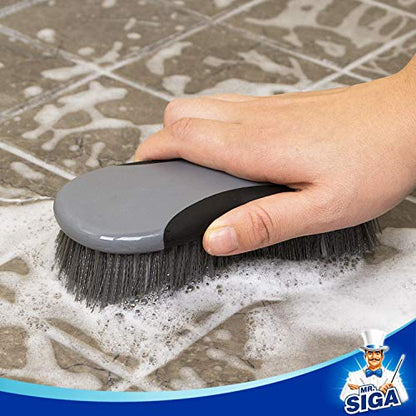 MR.SIGA Multi-Purpose Heavy Duty Scrub Brush - Pack of 2 - color: Gray & Black