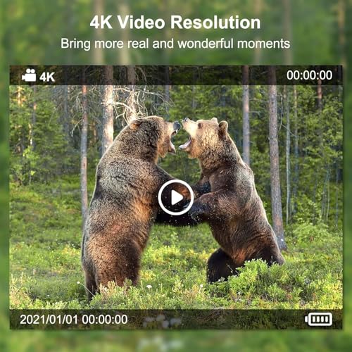 Coolifepro 4K WiFi Trail Camera, Game Camera with 125° Wide Angle, 850nm Clear Night Vision Motion Activated Waterproof, Deer Cam with 0.1s Trigger Speed, for Wildlife Monitoring & Outdoor Security