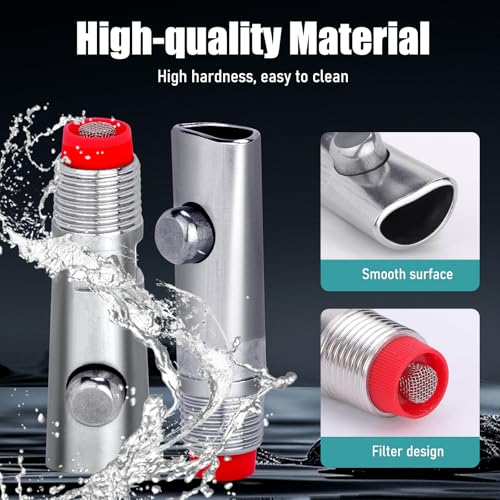 6 PCS Pig Waterer Nipple Stainless Steel Hog Nipple Waterer Kit | with Plastics Water Tank Connector Hole Opener, Poultry Watering Systems, Pig Waterer Feeder for Hog Piglets Livestock