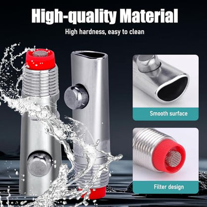 6 PCS Pig Waterer Nipple Stainless Steel Hog Nipple Waterer Kit | with Plastics Water Tank Connector Hole Opener, Poultry Watering Systems, Pig Waterer Feeder for Hog Piglets Livestock