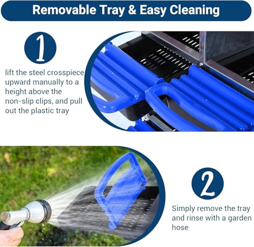 6 Hole Chicken Nesting Boxes - Nesting Boxes Chicken with Roll Away Design & Lid Cover,Easy Egg Collection, Hen Roosting Nest, Durable Poultry Laying Boxes for Hens - color: Blue, size: 6 Cells with Legs