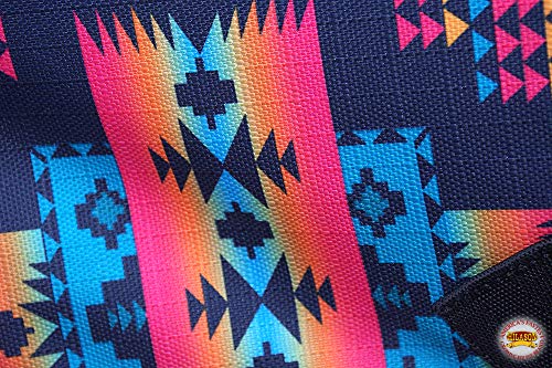 Black Aztec 81 in HILASON 600D Winter Waterproof Poly Horse Blanket Belly Wrap - size: 81 In
