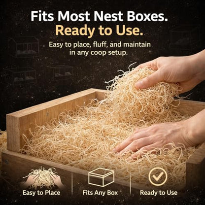 NestNova™ Aspen Nesting Pads for Chickens – 10 Pack 13x13 Excelsior Liners | USA-Grown Aspen, Cleaner Eggs, Kraft-Backed Coop Bedding for Laying Hens - 30 Pads - size: 30 Pads (3 Packs)