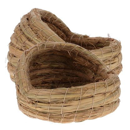 2pcs Chicken Nesting Boxes Straw Woven Bed Coop Pad for Hens Natural Pet House Laying Nest for Chicks