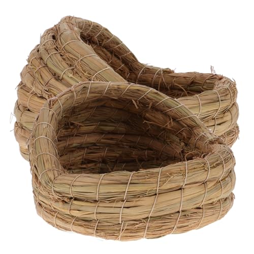 2pcs Chicken Nesting Boxes Straw Woven Bed Coop Pad for Hens Natural Pet House Laying Nest for Chicks