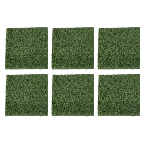 AYNEFY Pads Washable Thicken Artificia Grass Nesting Box Liners Reusable Hens Bedding Artificial Grass Rug Carpet Fake Synthetic Turf Mat for Chicken Coop 6 Pack Chicken Nesting
