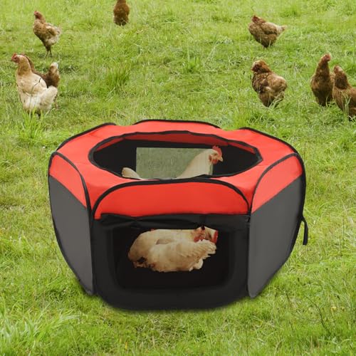 Foldable Brooder Box,Portable Baby Chicken Coop with Double Door and Zippered Cover,Chicken Brooder Box for Newborn Chicks,Ducks and Geese