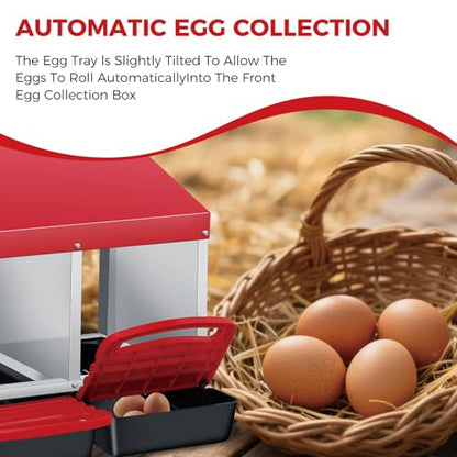 Chicken Nesting Boxes with Cleanable Pull-Out Trays, 3-Hole Wall Mount Roll Away Nest for Easy Cleaning & Egg Collection - size: 3 holes
