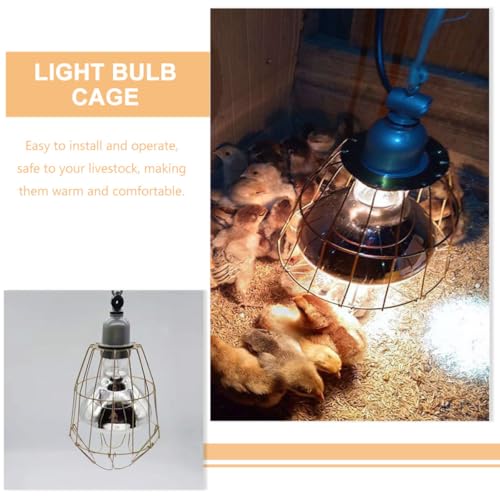 3Pcs Heat-Resistant Livestock Bulb Covers with Sturdy Light Cage for Poultry and Piglet Heating Lamps, Waterproof and Wear-Resistant Lamp Shade Accessory for Animal Housing Use