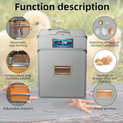 264 Egg Digital Cabinet Incubator，Poultry Hatching Breeding Cabinet Incubator for Auto Egg Turning, Temp/Humidity Control, Thermostatic for Chicken/Duck/Goose/Quail Bird. - size: 264 eggs 205L