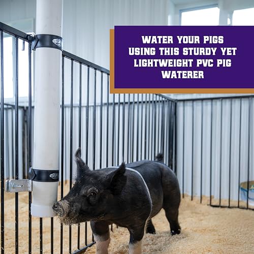Weaver Livestock Vertical Pig Waterer with Steel Nipples, Straps for Easy Mounting, Hog Waterer Kit for all Pen Sizes