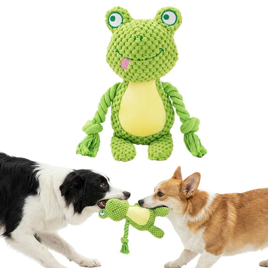 Plush Dog Chew Toys,2026 New Squeaky Dog Toy for Aggressive Chewers, Indestructible Dog Toy for Small Medium Large Dogs to Keep Them Busy Puppy Teething Toy (Frog) - color: Frog