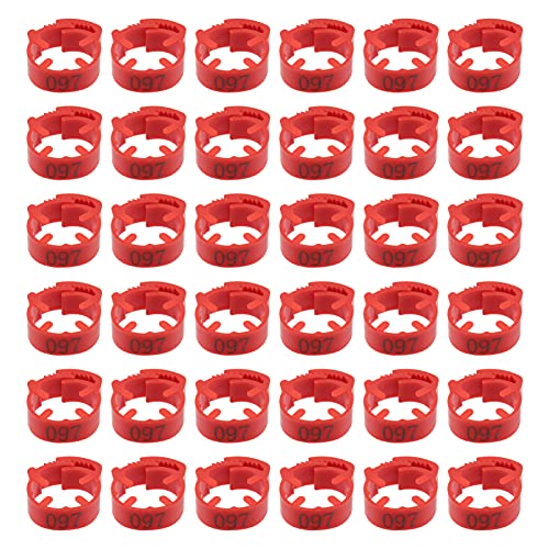 100 Pack Poultry Leg Bands - Durable Numbered Chicken and Duck Identification Rings for Easy Breed Management(Red,2 Packs) - color: Red, size: 2 packs