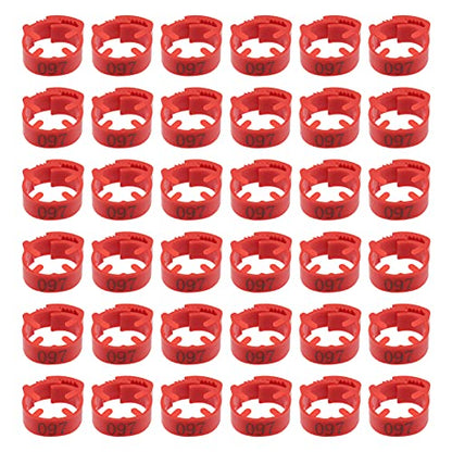 100 Pack Poultry Leg Bands - Durable Numbered Chicken and Duck Identification Rings for Easy Breed Management(Red,2 Packs) - color: Red, size: 2 packs