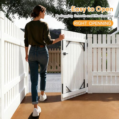 DIYHD Heavy Duty Anti-Sag Gate Kit with Right-Opening Latch, Adjustable Bracket Gate Frame Hardware for Wooden Fence or Patio, Fits 24"-60" Wide, Works with 2x4 Lumber (Wood Not Included) - size: Kit + Right Open Latch