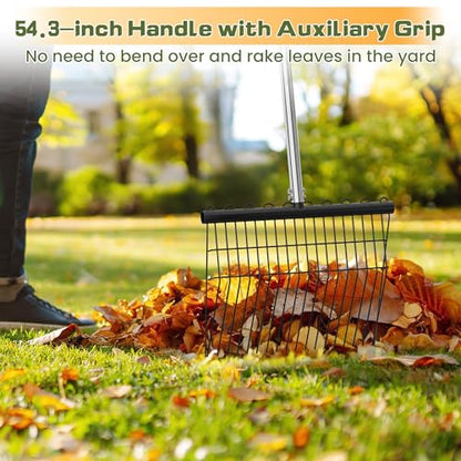Manure Fork - Metal Horse Manure Rake with 2 Durafork Replacement Heads and 1 Steel Handle, Rustproof Heavy Duty Hay Pitch Fork for Horse Stall Poop