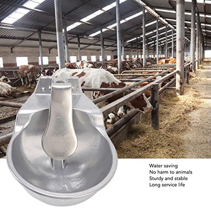 CDQL Automatic Livestock Drinking Bowl Farm Animals Waterer Extra Large Livestock Push Paddle Automatic Metal Waterer Aluminium Alloy Thickened Drinking Sink for Horse Cattle Sheep Dog