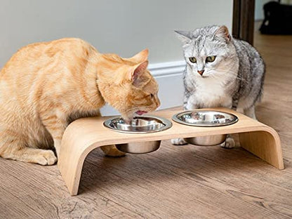 HB 2.5 Cups Stainless Steel Dog and Cat Bowls Small - 6.2" Diameter fits Raised Pet Feeders with Opening 5.4"- 5.8" (2-Pack) - color: Double Pack, size: 2.5 cup (Standard)