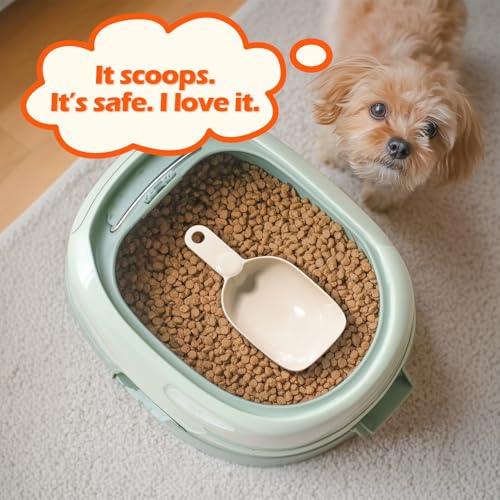 Dog Food Scoop 1 Cup, One Cup Measuring Cup, Food-Grade Melamine Pet Food Scoop, Durable 1 Cup Scoop with Precise Markings, BPA-Free & Dishwasher Safe (White, 8oz) - color: White