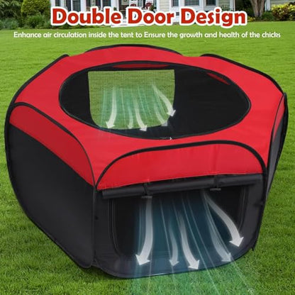 Chicken Brooder Box Double Door Playpen, Baby Chick Duck Quail Starter Kit, 15 Bird Capacity