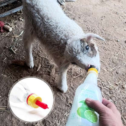 20-PCS Goat Nipples Nipple Soft Rubber Pacifier for Feeding Pup Foal Calf Small Animal Screw On Sprite Coke Soda Bottle (Yellow) - color: yellow