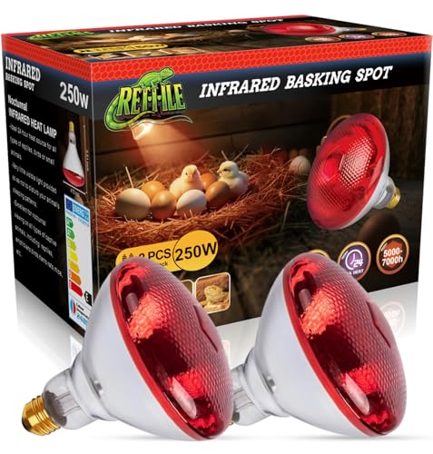 Infrared Heat Lamp for Chickens, 250 Watts Red Heat Lamp Bulb, Heat Light Bulb for Brooder Coop, Food Service, Chicks, Pet, Reptile, 2 Pack - size: 2 Count (Pack of 1)