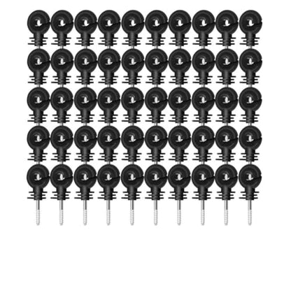 Electric Fencing Ring Insulators Electronic Fence Insulator Garden Offset Ring Carbon Steel Wire Safe for Strong Fencing Trellis(50PCS) - size: 50PCS