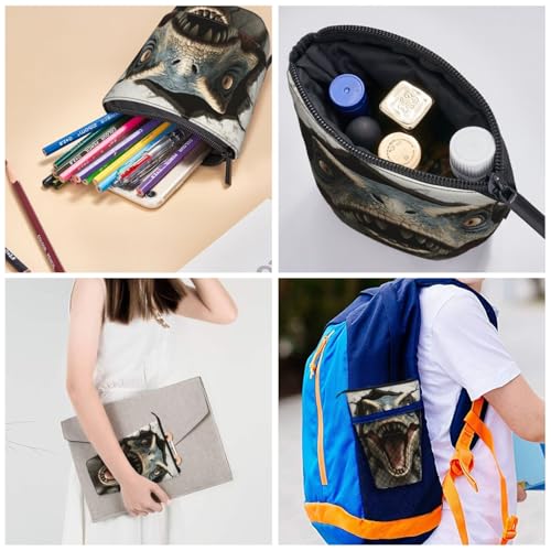 Dinosaur Kids Standing Pencil Case Girls Boys Telescopic Stationary Pouch with Zipper Large Capacity Stand up Pen Bag Portable Makeup Holder for Children School Students Office Supplies - color: Dinosaur