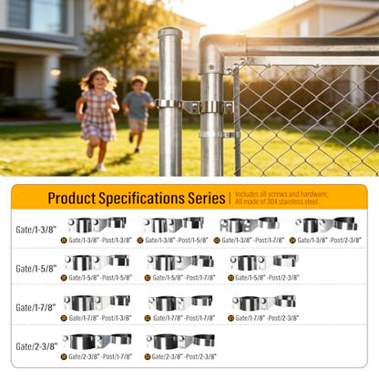 2-3/8" x 2-3/8" Chain Link Gate Latch Heavy Duty Stainless Steel Fence Gate Fork Latch Hardware with Padlock Hole 1pcs - color: 2-3/8"x2-3/8"