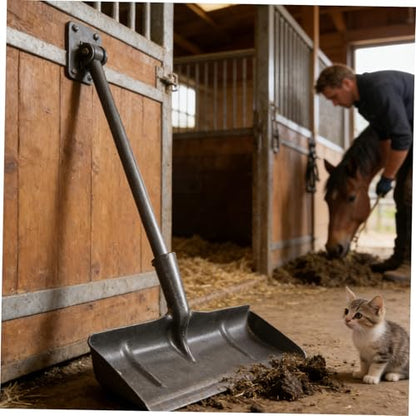 Ergonomic Manganese Steel Manure Spade Head for Livestock Cage Maintenance and Fowl Manure Cleaning Spade Suitable for Farm Settings and Stables with Versatile Usage