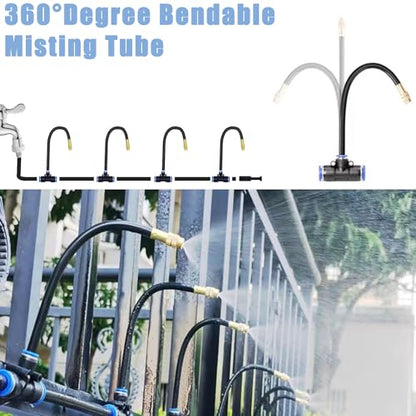 49.21Ft Drip Irrigation System, 360° Bendable Drip Irrigation Kit Automatic Irrigation System for Garden, Adjustable Garden Watering Misting System for Greenhouse, Yard, Lawn, Plant - size: 49.21Ft