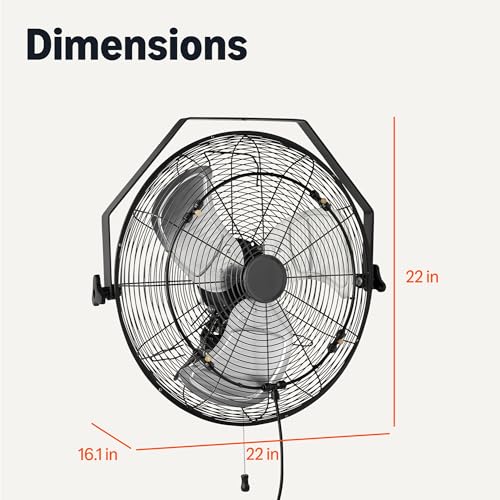 Amazon Basics 18" Outdoor Heavy-Duty Misting Fan, Wall-Mounted, Industrial, Waterproof (IP44), With Tilt Head, Metal Blades, Dual Ball Bearing Motor, 3 Speeds Up to 1550 RPM and 3781 CFM, Black - style: Outdoor Misting Fan