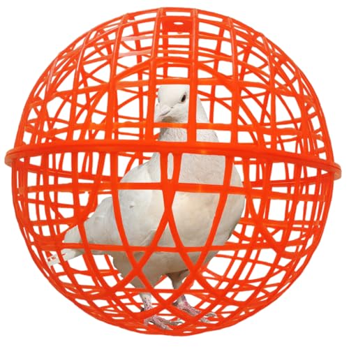 11" Ball-Shaped Movable Pigeon Chick Coop, Little Rabbit Duck Guinea Pig Safe Walking Net,Preventing Dog Bites, Predation by Eagles Wolves Cats Eagles, Pet t Safety Cage - color: RED