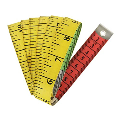 Pack of 2 Tape Measure Body Measuring Tape 60inch/150cm, Soft Fabric Measuring Tape for Sewing Cloth & Weight Loss, Ribbon Tape Medical Body Measurement Craft - color: Multi