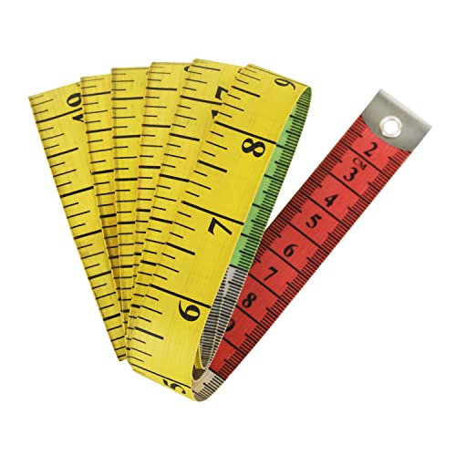 Pack of 2 Tape Measure Body Measuring Tape 60inch/150cm, Soft Fabric Measuring Tape for Sewing Cloth & Weight Loss, Ribbon Tape Medical Body Measurement Craft - color: Multi