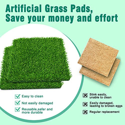 6 Pack Chicken Nesting Box Pads - Washable Artificial Grass Nesting Pads - Chicken Nesting Pads for Chicken Coop and Pet Garden Lawn Indoor Outdoor 12"×12"×1" - color: 6pack-green