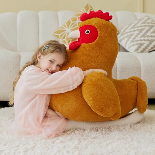 IKASA Giant Chicken Stuffed Animal Plush Toy,Big Large Jumbo Soft Toys,25.5" Huge Size Cute Fluffy Plushy Oversized Fat Plushie,Gifts for Kids - style: Chicken