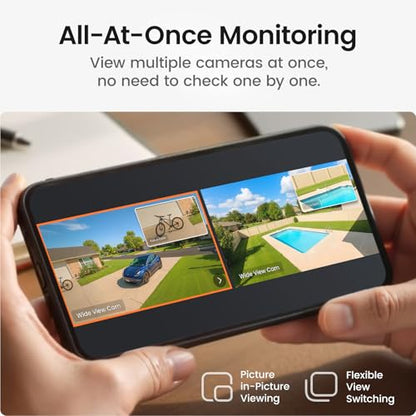 aosu T2 Pro Solar Security Cameras Wireless Outdoor, 2 Cam Kit, 3K Dual Cam No Blind Spot Security Camera for Home, 170° Wide + 360° PTZ, AI Tracking, 8X Zoom, Expandable 1TB Local Storage - style: 2-Cam-Kit