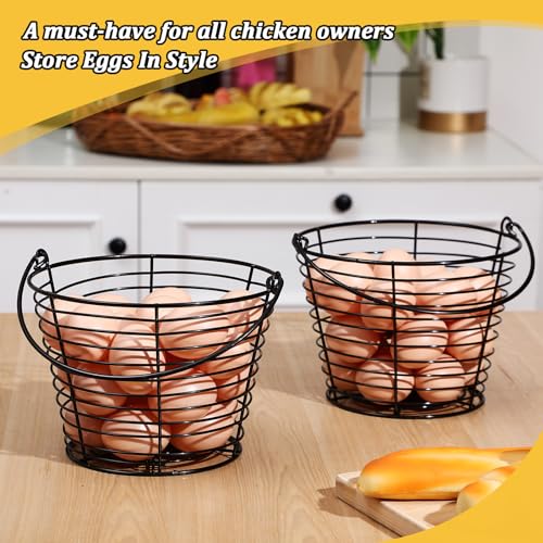 Tandefio 8 Pcs 8" Egg Basket for Storage Collecting Carrying and Transporting Chicken and Duck Eggs, Farm Grade Wire Storage Basket