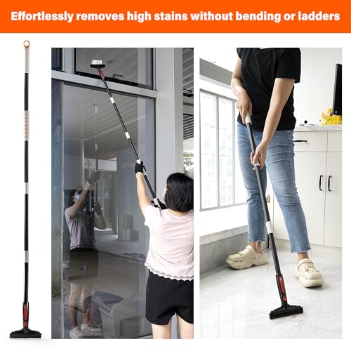Gomake Floor Scraper Heavy Duty 6" Wide Razor Blade Scraper Tool with Adjustable 17‘’-59" （1.4ft- 4.9ft） Long Handle