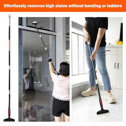 Gomake Floor Scraper Heavy Duty 6" Wide Razor Blade Scraper Tool with Adjustable 17‘’-59" （1.4ft- 4.9ft） Long Handle