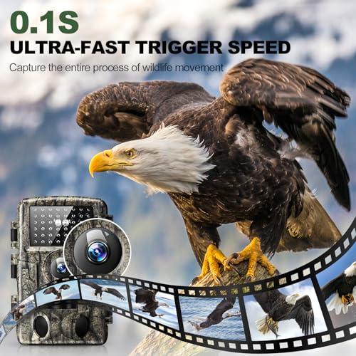 4K 60MP WiFi Trail Camera | Waterproof Game Camera with Night Vision Motion Activated for Wildlife Monitoring and Home Security