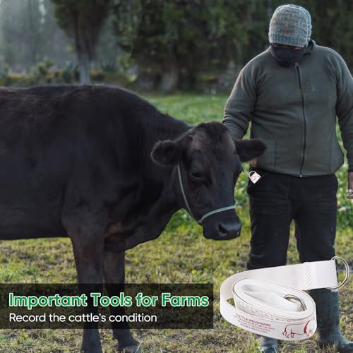 Konohan Cattle Measuring Tape for Height and Weight Multifunctional Cattle Weight Tape Portable PVC Weight Measure for Cows, 8.2 Feet Long - style: Cattle