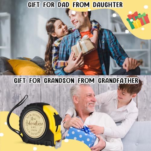 New Home New Adventure Engraved Tape Measure 25 FT Tool Woodworker | Carpenter Gifts for Handicraft Enthusiasts Housewarming Gifts New House New Apartment Gift for Men Male Elders - color: Adventure