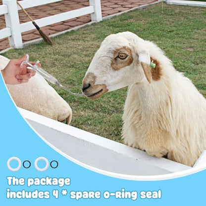 2 Pieces Reusable Goats Syringe with 2 Drench Nozzle, Adjustable Dosage Detachable Sheep Drench Livestock Syringe for Sheep Baby Goat Supplies - 50ML - style: 50ml