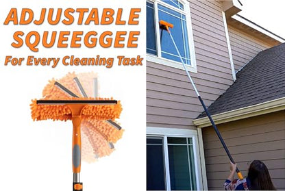 30 Foot High Reach Telescoping Duster Kit and Vinyl Siding Brushes with 5-24 ft Extension Pole // High Ceiling Cleaning and Window Washing kit // Exterior & Interior House and Gutter Cleaning Brush - size: 24 feet