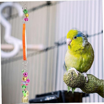 BESPORTBLE 1pc Hanging Mirror Toy for Birds and Chickens Bells Rooster Plaything Parrot Swing Mirror for Coop and Brooder Fun Pet Supplies