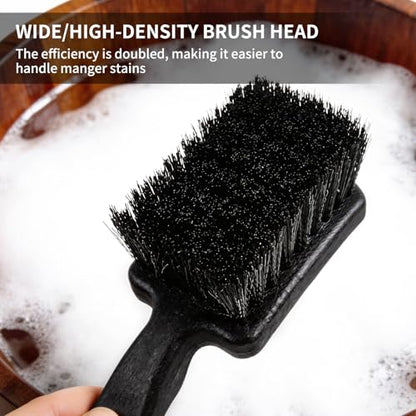 2Pcs Horse Bucket Brush Trough Scrub Water Trough Scrubber with Gloves Durable Plastic Utility Brush Heavy-Duty Non-Slip Handle Cleaning Scrub for Livestock Farm