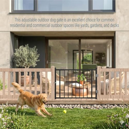 Deck Railing Gate Outdoor, Upgraded Expandable 3 to 4 FT.W x 36in.H, with Latch, No Cutting Required, Freestanding Pet Gate for Large Openings, Stairs, Hallways, Doorways, Deck, Yard (Black) - color: 36in